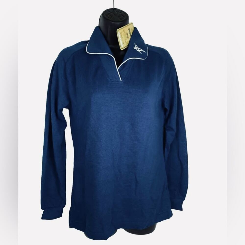 ASICS Tiger Long Sleeve Shirt Women's Size‎ Medium Thermal 70s Sporty NOS Preppy